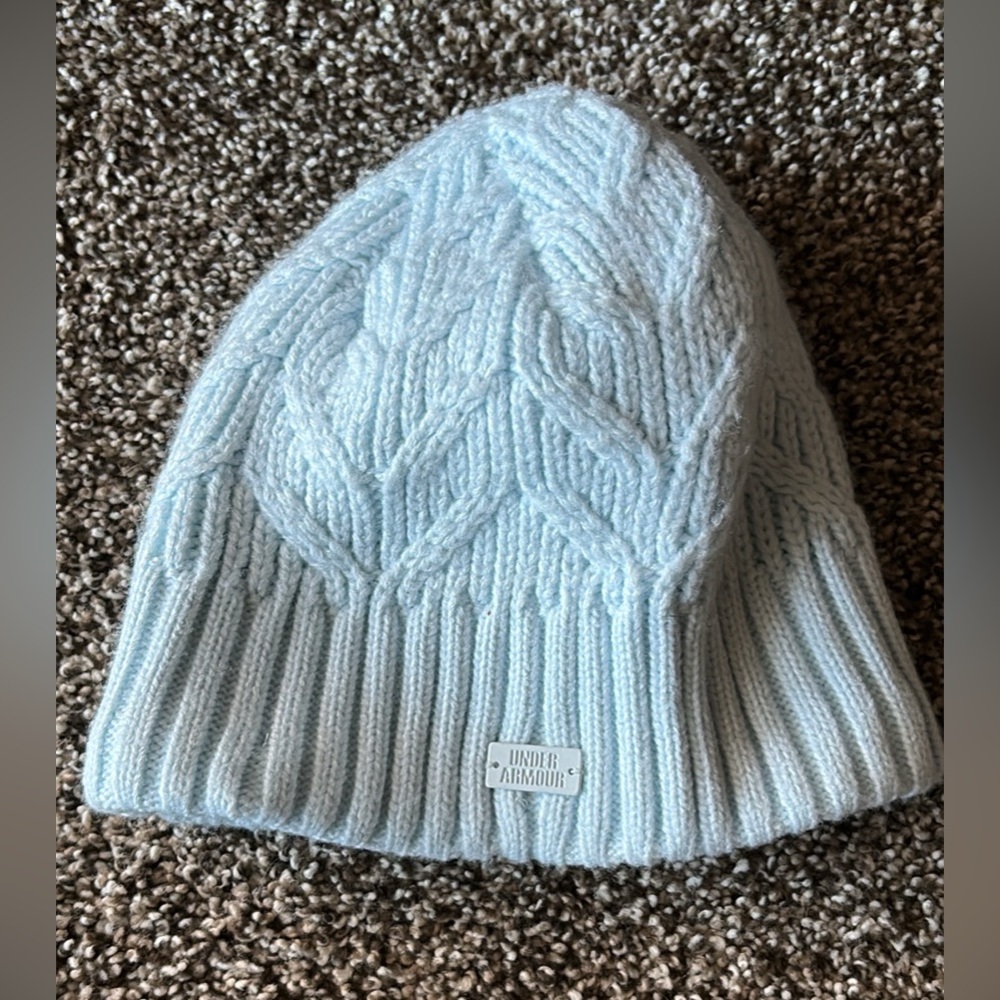 Under Armour Light Blue Fleece Lined Knit Beanie